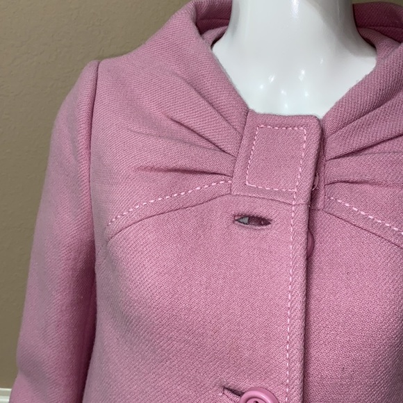 Kate Spade "Forever" Pea Coat  Etta Pink Wool with Vintage Bow Design - Picture 14 of 15